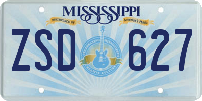 MS license plate ZSD627