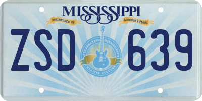 MS license plate ZSD639