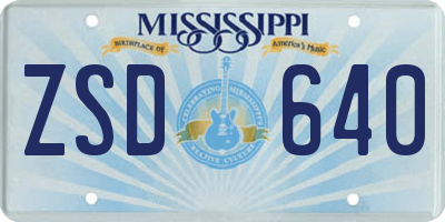 MS license plate ZSD640