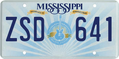 MS license plate ZSD641