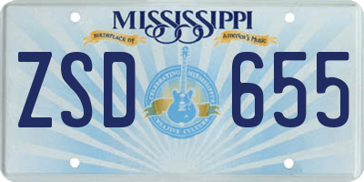 MS license plate ZSD655