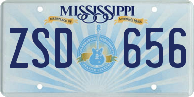MS license plate ZSD656
