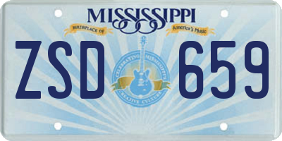 MS license plate ZSD659