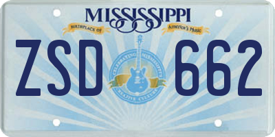 MS license plate ZSD662