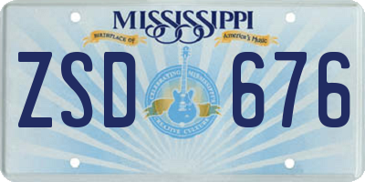 MS license plate ZSD676