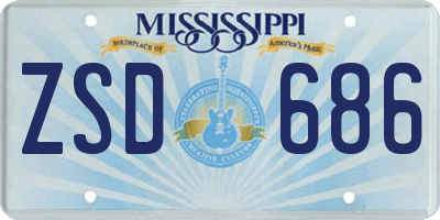 MS license plate ZSD686