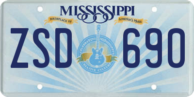 MS license plate ZSD690