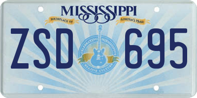 MS license plate ZSD695