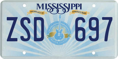 MS license plate ZSD697
