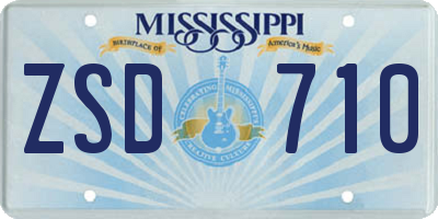MS license plate ZSD710
