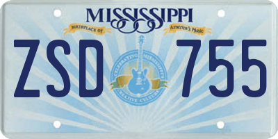 MS license plate ZSD755