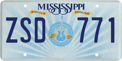 MS license plate ZSD771