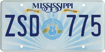 MS license plate ZSD775