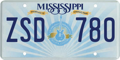 MS license plate ZSD780