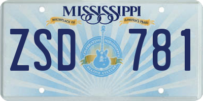 MS license plate ZSD781