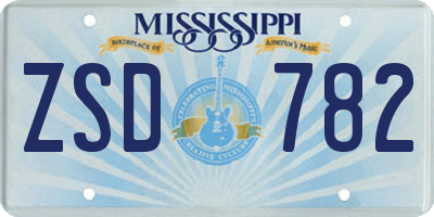 MS license plate ZSD782