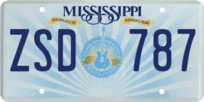 MS license plate ZSD787