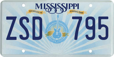 MS license plate ZSD795