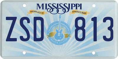 MS license plate ZSD813