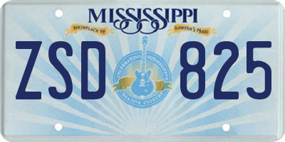 MS license plate ZSD825