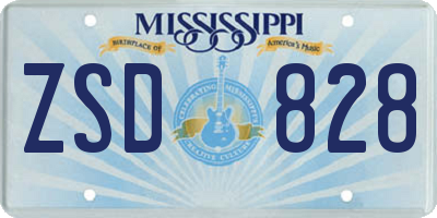 MS license plate ZSD828