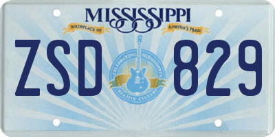 MS license plate ZSD829
