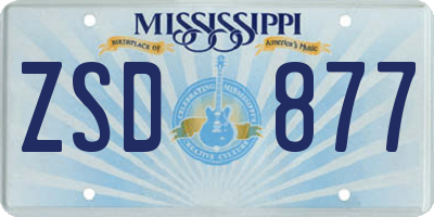MS license plate ZSD877