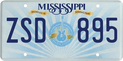 MS license plate ZSD895