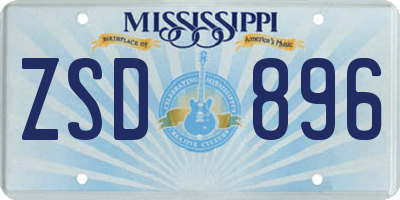 MS license plate ZSD896