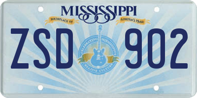 MS license plate ZSD902