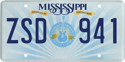 MS license plate ZSD941