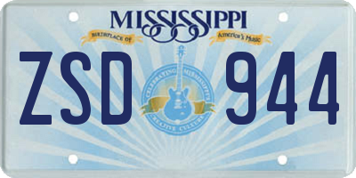 MS license plate ZSD944