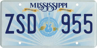MS license plate ZSD955