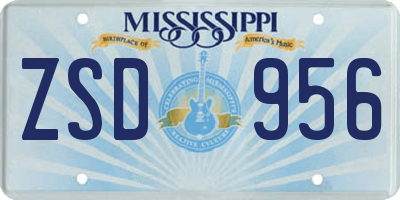 MS license plate ZSD956