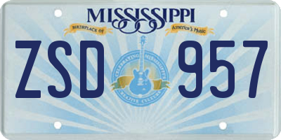 MS license plate ZSD957