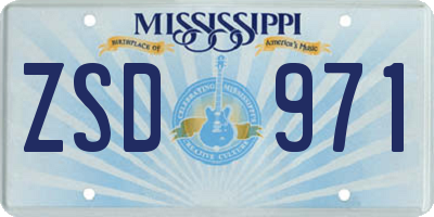 MS license plate ZSD971