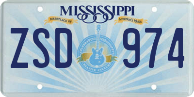 MS license plate ZSD974