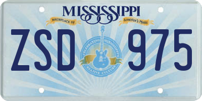 MS license plate ZSD975