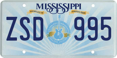 MS license plate ZSD995