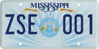 MS license plate ZSE001