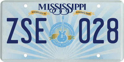 MS license plate ZSE028