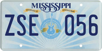 MS license plate ZSE056