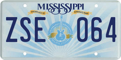 MS license plate ZSE064