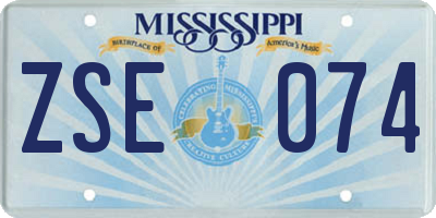 MS license plate ZSE074
