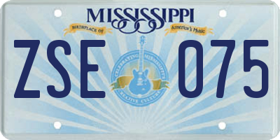 MS license plate ZSE075