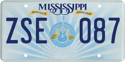 MS license plate ZSE087