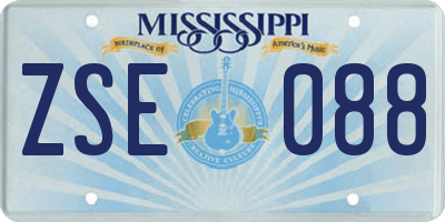 MS license plate ZSE088