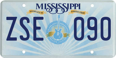 MS license plate ZSE090