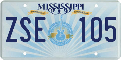 MS license plate ZSE105