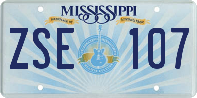 MS license plate ZSE107